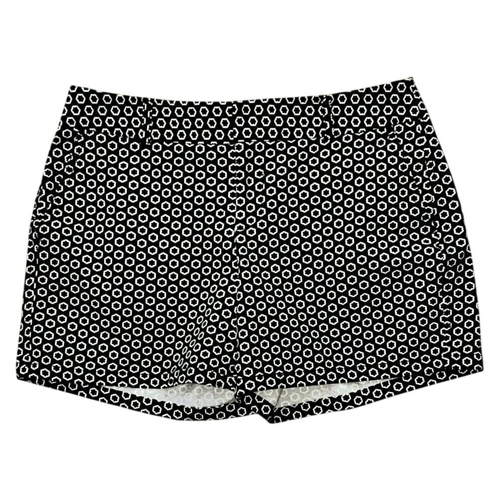 ELLE Black & White Floral Geometric Print Shorts 4